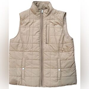 Lauren Ralph Lauren Beige Quilted Puffer Vest Women’s Size Large Classic